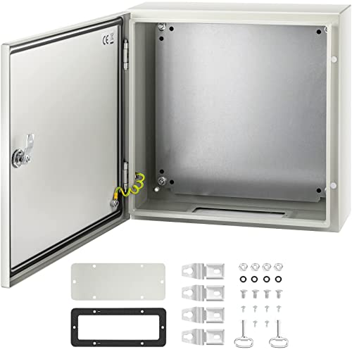 Vevor Nema Steel Enclosure, 16 X 16 X 6'' Nema 4X Steel Electrical Box, Ip66 Waterproof & Dustproof, Outdoor/Indoor Electrical Junction Box, With Mounting Plate #TOP12