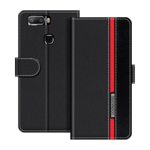 UOGNADGD Lederhülle Kompatibel mit Leagoo S8 Pro Klappbares Portemonnaie-Hülle mit Magnetverschluss Ständer & Kartenfächern stoßfestem Schutz (Schwarz)