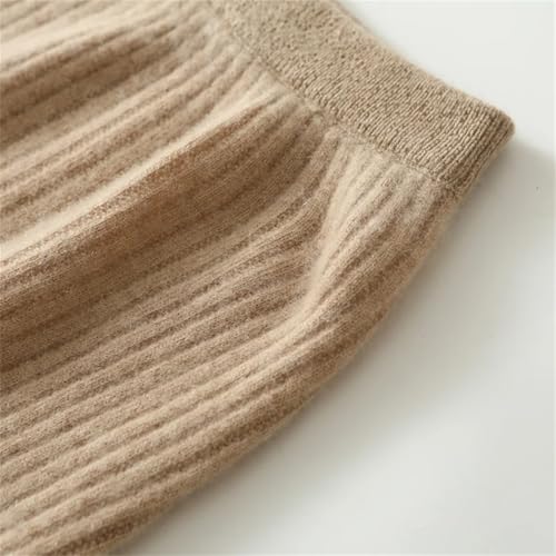 Women's Winter 100 Percent Merino Wool Skirt Cashmere Pleated Office Elastic Waist Solid Skirts4