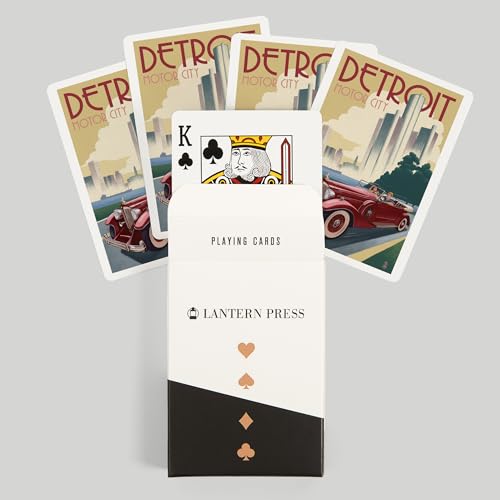 Lantern Press Detroit Michigan Naipes Póker 52 Cartas miniatura 6