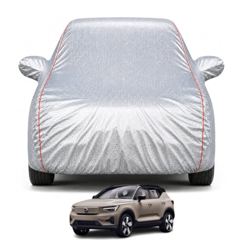Image of Premium Car Cover for Volvo EX40 2024-2026 Models | Waterproof, UV & Dust Protection | Mirror & Antenna Pocket | Triple Stitched, Soft Inner Lining, Belt & Buckle (Metalic Silver)