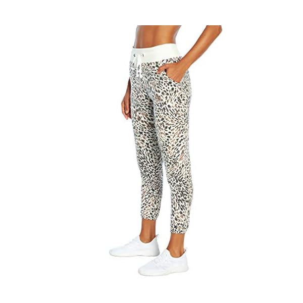 Jessica-Simpson-Sportswear-Womens-Felicity-Jogger-Sweatpant Jessica Simpson Sportswear Women's Felicity Jogger Sweatpant, White Animal Texture, Large