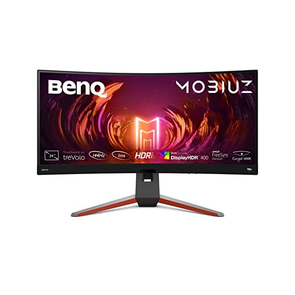 BenQ MOBIUZ EX3410R Monitor Curvo Gaming (34 pulgadas, Ultrawide, 2K, 144 Hz, 1ms, HDR 400, FreeSync Premium Pro, control remoto)