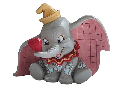 Enesco Jim Shore Dumbo With Heart Figurine, Pink and Grey, 4.75 Inch