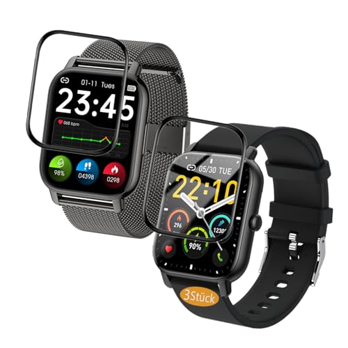 Frgnie Popglory P66 - Pellicola protettiva per display da 1,85", compatibile con Smart Watch 3D Curved Full Cover per schermo compatibile con Donerton P66D Smart Watch