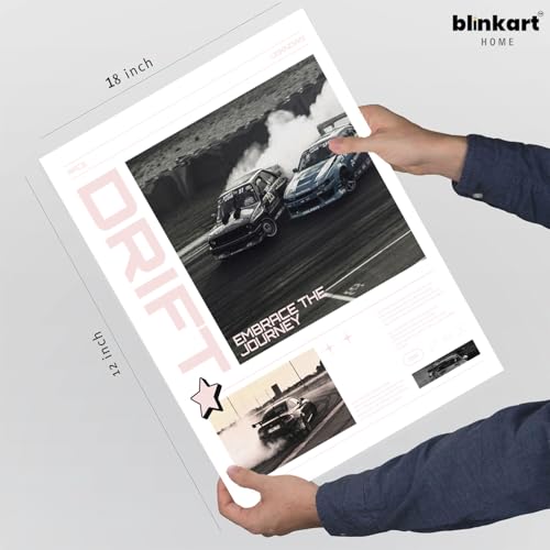 Image of BLINKART Nissan Silvia S15 CarFramed Posters Gift Items Boys Room Wall Decoration Bedroom Office Studio Synthetic Wood Frame & Acrylic Glass Ready to Hang - 18x12 Inch, (A4 Size) - CAR-110