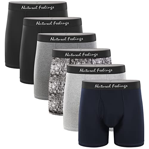 5Mayi Mens Underwear Boxer Briefs Cotton Boxer Brief Regular Long Underwear 6 Pack
