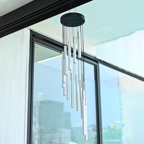 Image of ZAICUS Wind Chime, Windchime for Home, Balcony, Garden, Patio - Home Decor Items (Silver) SHome Outdoor & Indoor Use - Metal Hanging Bell Windchime
