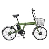 ガクチャリ電動折りたたみ自転車 (カーキ)