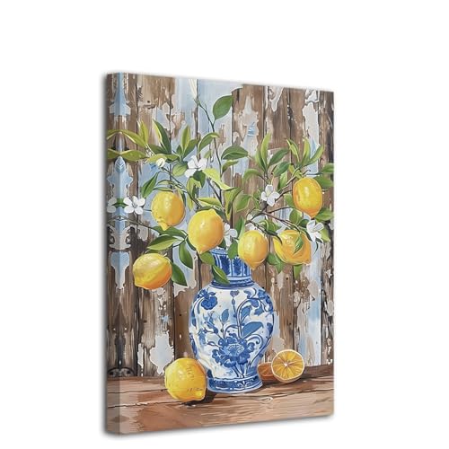 Toile de citronnier jaune pour illuminer une cuisine sombre 30x45cm