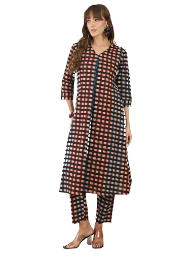 Image of INDO ERA Women Pure Cotton Kurta Palazzo Set | Printed Kurta with Palazzo Pants | Summer Friendly, Office Wear Co-Ord Set | Cord Set For Women Cotton