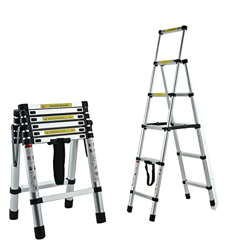 Teleskopleiter Aluminium 8m - Verlängerungsleiter Mit Haken Für Haus & Garten