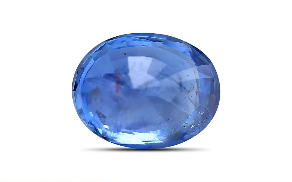 Saphir bleu ovale véritable 5.25 carats certifié pour éviter les contrefaçons