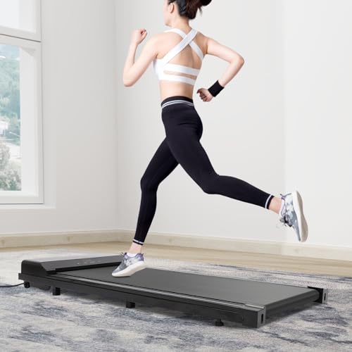 Treadmill Walking Pad de 0,75 CV, petit tapis de course portable pour le bureau et la maison, tapis de course compact, ultra silencieux, avec moteur PS-DC, charge de 109 kg, écran LCD compact, avec – Image 3