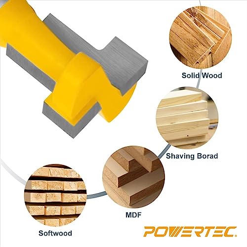 Image of POWERTEC 72091 T Track Knob Kit with T Slot Router Bit, 1 /4-20 x 1-1 /2 inch Hex Bolts, Washers, Knobs and Carbide Tipped Router Bit 7 /16 inch Dia. x 3 /16 inch H x 1 /4 inch Shank, T Track Accessories