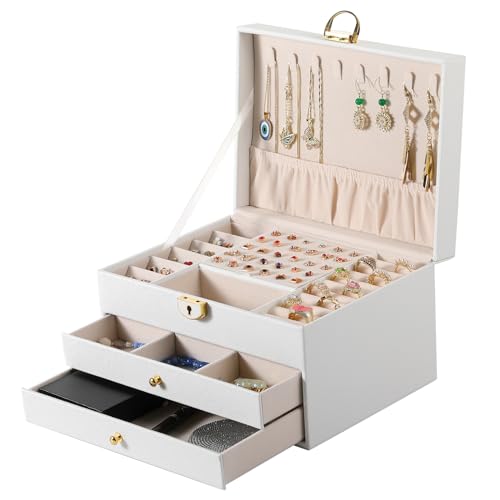 Coobest LXSSH-1 3 Layer Jewelry Box, Jewelry Holder Organizer With Jewelry Organizer Drawer, Large Jewelry Boxes & Organizer thumb #8
