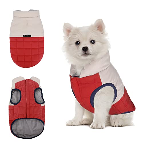 Thankspaw Hunde-Wintermantel, stilvolle Hundeweste, extra warme Hunde, kaltes Wetter, Jacke, weich, bequem, für den Winter für kleine mittelgroße Hunde Cover