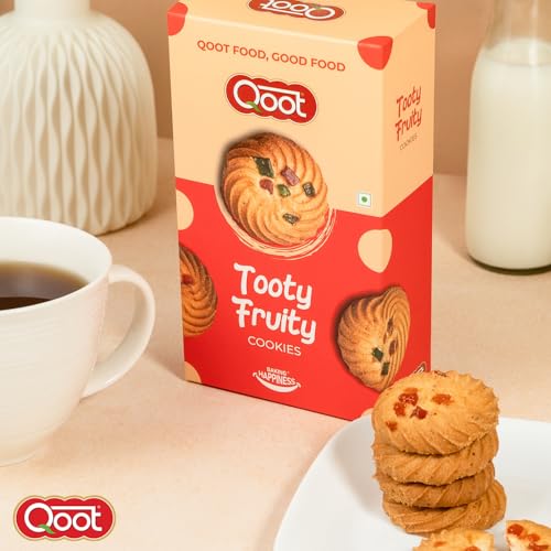 Image of Qoot Cookies Box Combo (Rich Coconut, Choco Chip & Tooty Fruity) (200g X 3) | Made Without Artificial Preservatives or Additives | All-Natural Ingredients & Crunchy Biscuits | Freshly Baked Snacks for Tea, Office & Gifting