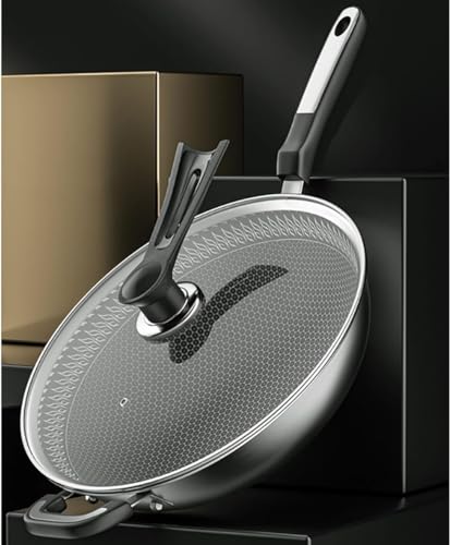 Wok de acero inoxidable con tapa de vidrio 36cm miniatura 5