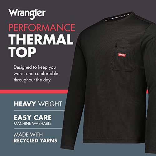 Wrangler - Mens Long Sleeve Thermal Shirt (Black) - Cold Weather Base Layer Shirts - Thermal Underwear for Men2