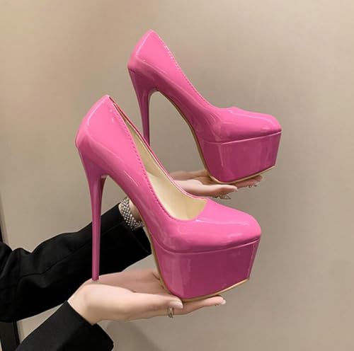 Huhren 6.30 inch/16cm Women's Sexy High Heels Fashion Office Stiletto Wedding Dress Shoes Party Stripping Dance Pumps for Women3