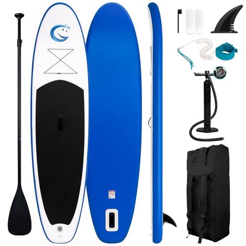 FunWater Stand Up Paddle Board Ultra-Light Inflatable Paddleboard with SUP Accessories for Adults & Youth of All Skill Levels (Sapphire Smile)