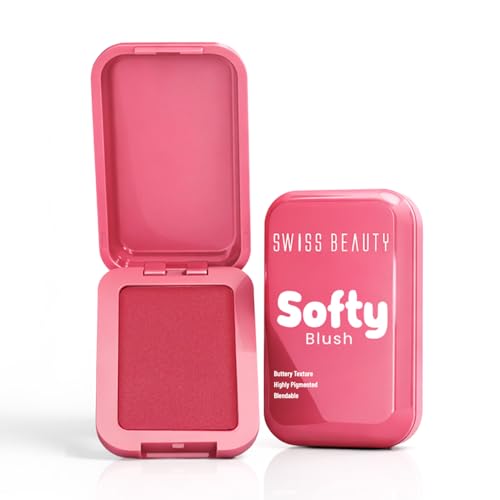 Image of Swiss Beauty Softy Blush | Buttery Texture | Blendable | Highly Pigmented | Long-Lasting | Travel-Friendly | 7g, Shade- 1. Strawberry