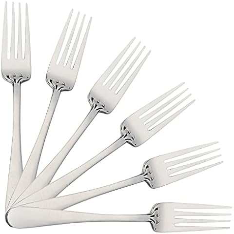 Juego de 6 Tenedores de Mesa H HANSEL HOME de Acero Inoxidable 18/0 Altamente Pulido Cover