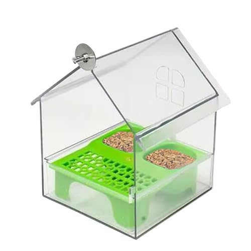 バードハウスフィーダー - インコの水飲み容器,透明な給水器兼水浴び容器 フィンチやハチドリの観察に最適な庭園フェンスパティオ向け ペット愛好家へ