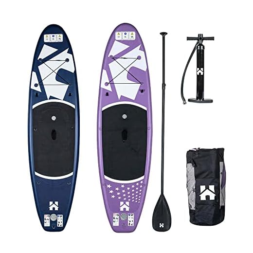 HOME DELUXE - Stand up Paddle Moana - Farbe: Blau, Länge: 366 cm, Breite 81 cm - inkl. Paddel, Reparatur Kit, Transporttasche, Luftpumpe und Sitzbänken | SUP Surfboard Paddle