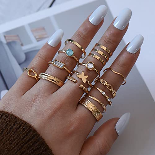 Rings Teens Crystal Finger Rings Rhinestone Ring Set Heart Midi Women Statements' Rings Fashion Hand Size 8 Rings #TOP6