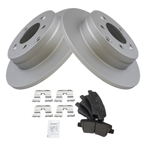 Image of TRQ Rear Brake Pad and Rotor Set Ceramic Coated Rotors Compatible with 2014-2015 Kia Optima