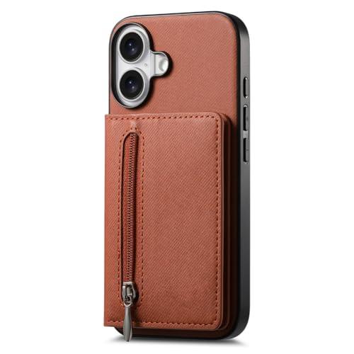 Étui iPhone 17 portefeuille marron idéal pour voyager léger au quotidien