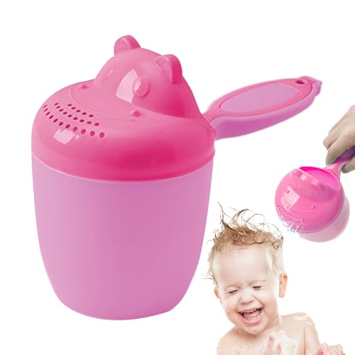 Xijobido Taza De Enjuague para Baño De Bebé - Recipiente para Verter Agua | Cubo De Dibujos Animados para Verter con Seguridad para Champú Ducha Bañera Niños Lavado De Cabello