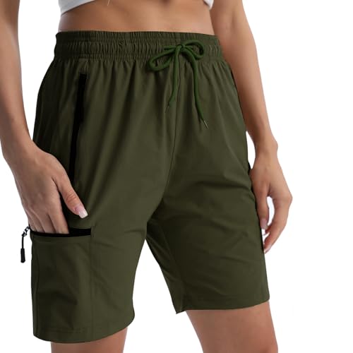 EBANKU - EBANKU Short Cargo de randonnée pour Femme, Short d'été léger à séchage Rapide pour Femme, Voyage, athlétique, Golf avec Poches zippées