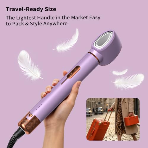 7-in-1 Negative ion Hair Dryer, air Styler Set, Cweixi Coanda Effect auto Curling Iron, straightening Smoothing Brush, Constant Temperature no Heat Damage, with Premium Leather Storage case — view 2