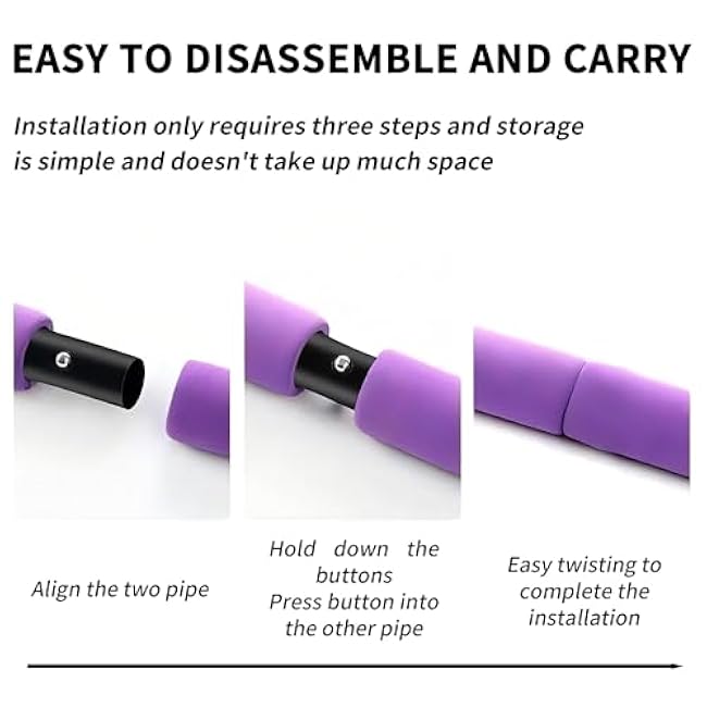 Pilates Bar Kit with Resistance Bands - Multifunctional Pilates Equipment for Women & Men Home Gym Pilates Yoga