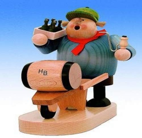 Miniatura 2 de Figura de hombre fumador, comerciante de cerveza, 7.5 in, madera multicolor, talla única
