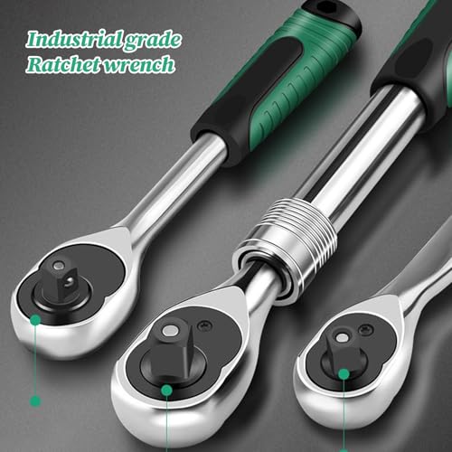 Clé à cliquet à embout déporté double extenseur pour mécanique