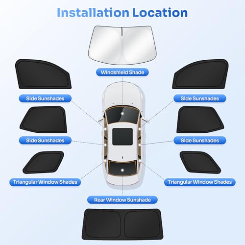 Image of Canvcle Sunshades for 2025 2026 Toyota 4Runner Accessories Windshield Sun Shade Side Rear Window Shade Cover Sun Visor Shield Privacy Protection for Camping Keep Vehicle Cool Black 8PCS