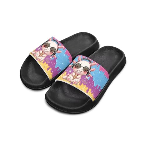 Image of Boy & Girls Slide Sandals Kids Shower Shoes Non Slip Summer Slippers Beach Sandals