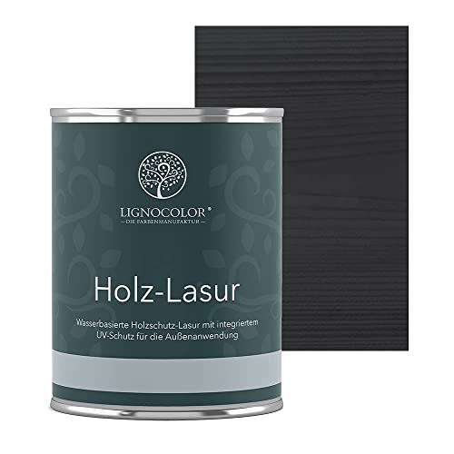 Lignocolor® Holzlasur (750ml Anthrazit Grau) schützende Lasur für Außen & Innen Wasserbasis