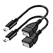 SaiTech IT (2 Pack Mini USB OTG Cable for Digital Cameras - USB A Female to Mini USB B 5 Pin Male Adapter Cable