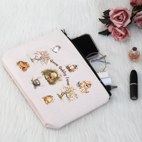 PYOUL Novel Inspired Gift Green Gables Farm Makeup Bag Bookworm Cosmetic Bag Book Lover Gift Classic Novel Gift (Green Gables Farm Bag) - Image 4