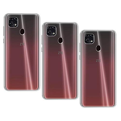 QFSM 3 Pack Funda para ZTE Blade 10 Smart 2020 Transparente Carcasa Moda Cristal TPU Gel Cubierta De Silicona Suave Tapa Cover Case Caso - Clear