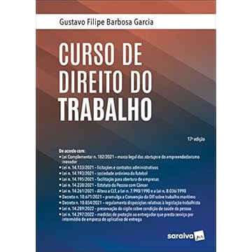 Capa do livro Curso de Direito do Trabalho - 17ª edição 2022