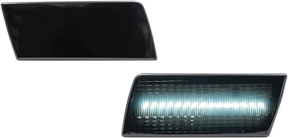LED Front Bumper Side Marker Lights Smoke Lens/White Light, Compatible with Chrysler 300 300C Models 2005-2010, Front Fender Marker Lamps
