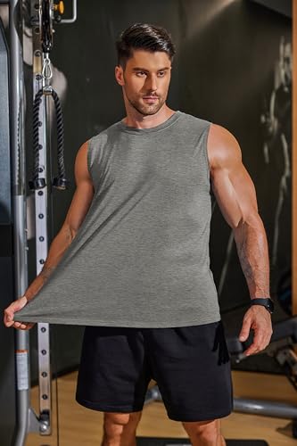 Image of COOFANDY Men's 3 Pack Workout Tank Tops Gym Muscle Tee Bodybuilding Fitness Sleeveless T Shirts