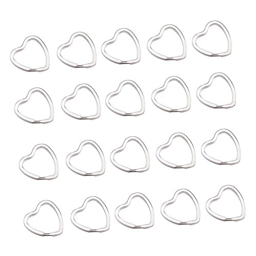 20pcs Heart Shaped Split Ring Key Ring