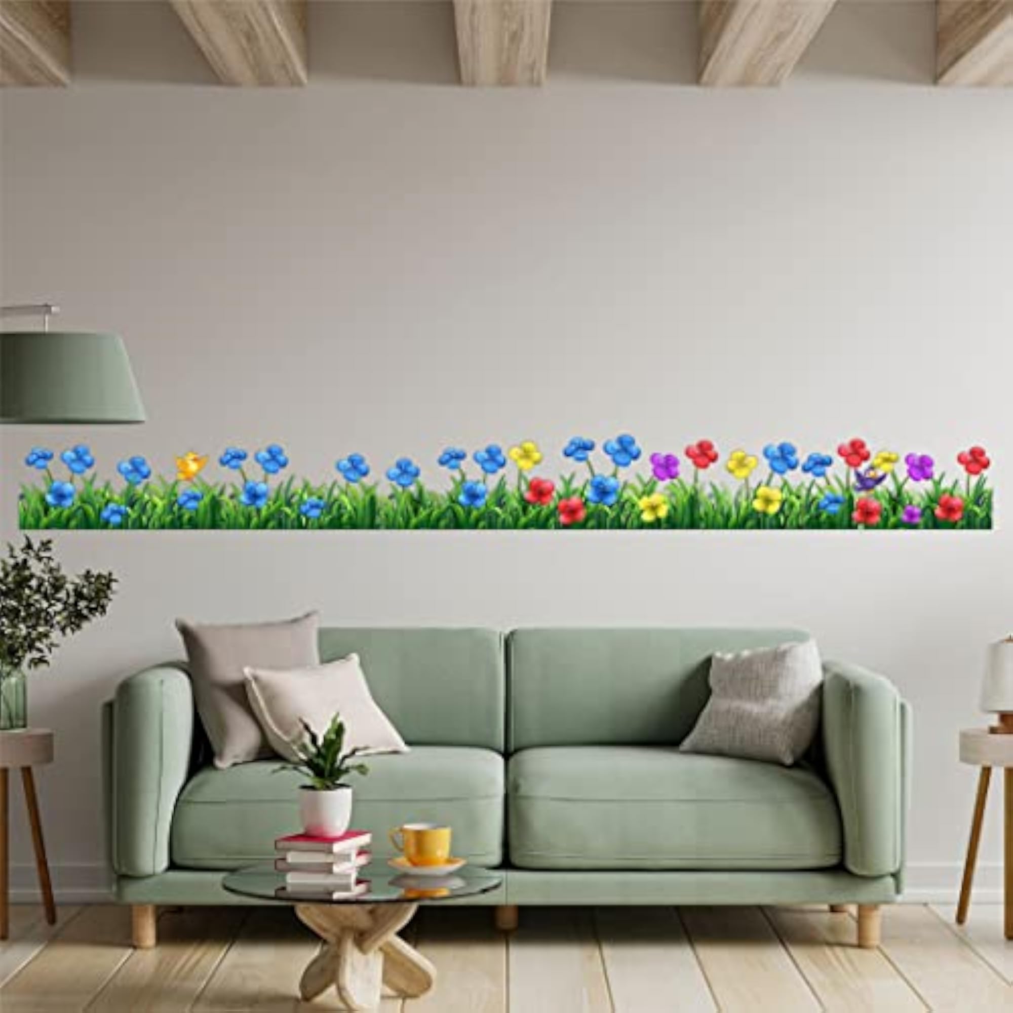 Flying Bird Wall/Border Sticker Floral Design for Home Decoration
